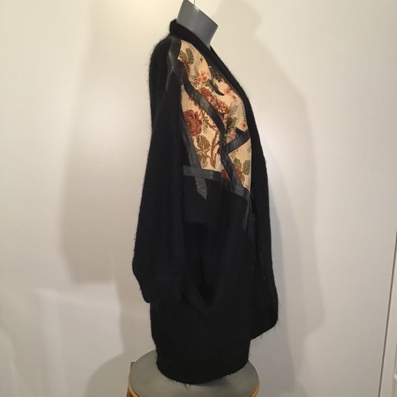 Lazio Boutique Mohair Knit Tapestry Detail Open Front Cardigan SIze L - Picture 3 of 13